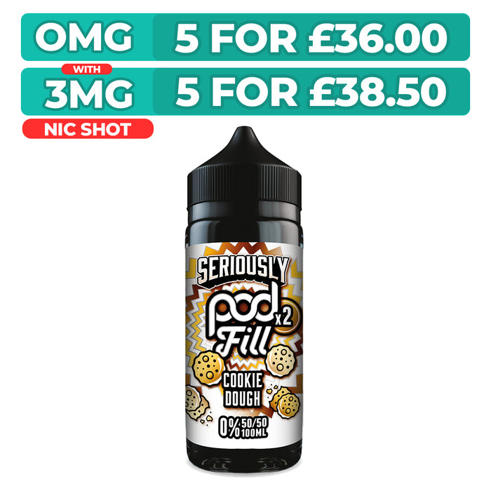 Doozy Seriously Pod Fill X2 Cookie Dough 100ml Shortfill E-Liquid