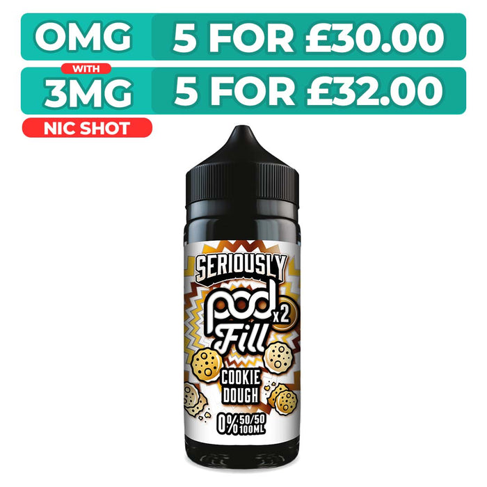 Doozy Seriously Pod Fill X2 Cookie Dough 100ml Shortfill E-Liquid