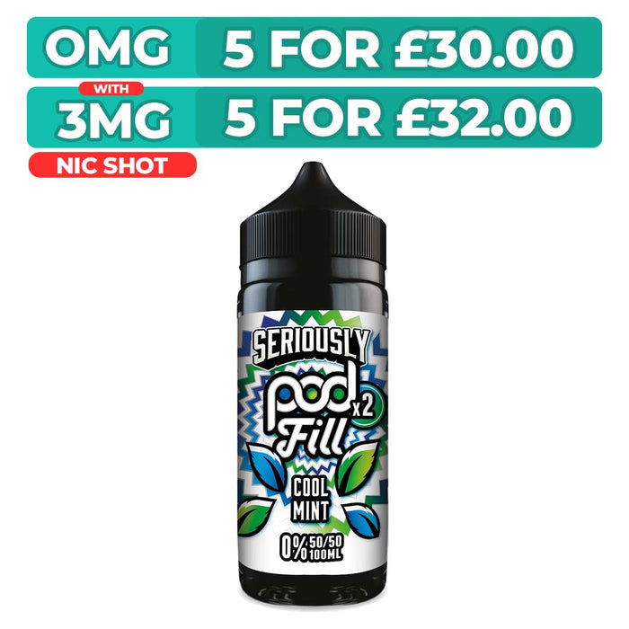Doozy Seriously Pod Fill X2 Cool Mint 100ml Shortfill E-Liquid