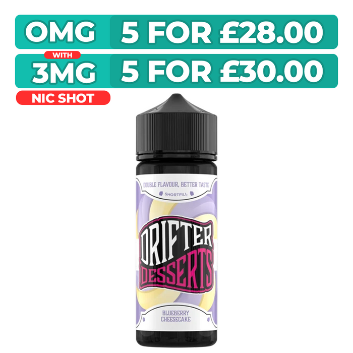 Drifter Bar Juice Blueberry Cheesecake 100ml Shortfill E-Liquid