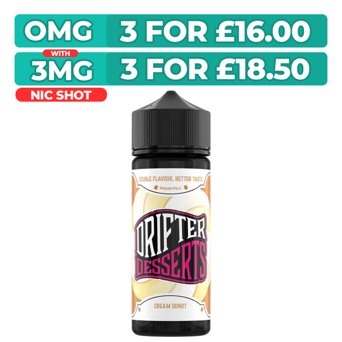 Drifter Bar Juice Cream Donut 100ml Shortfill E-Liquid