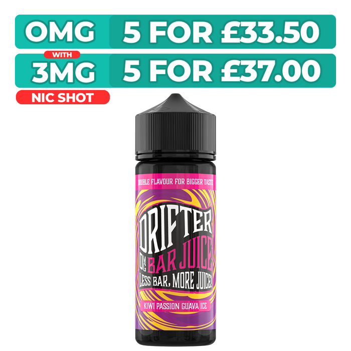 Drifter Bar Juice Kiwi Passion Guava Ice 100ml Shortfill E-Liquid