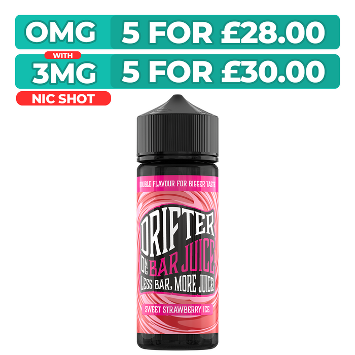Drifter Bar Juice Sweet Strawberry Ice 100ml Shortfill E-Liquid