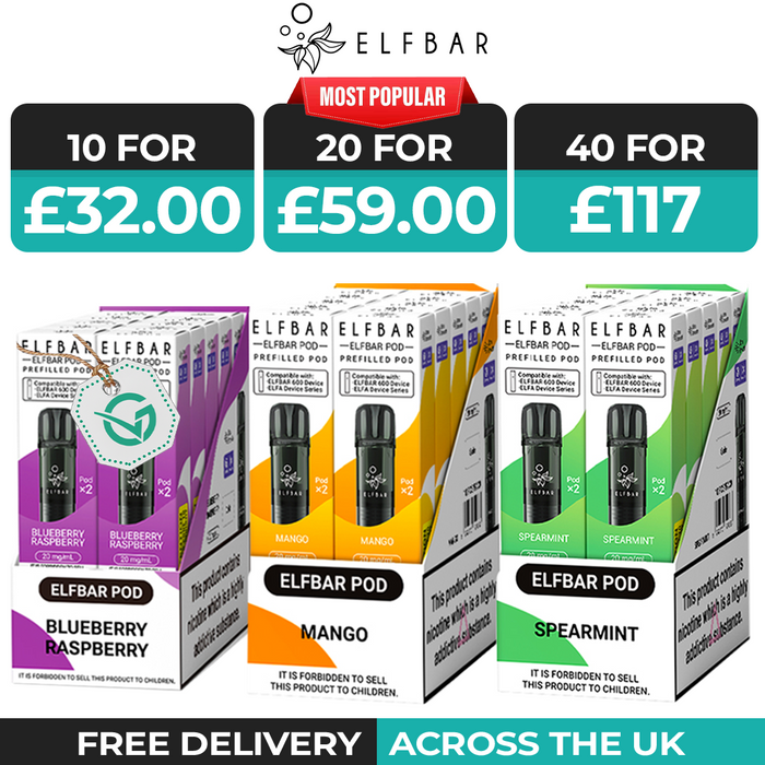 Elf Bar 600 Pods - Bulk Buy Box of 10 & 20