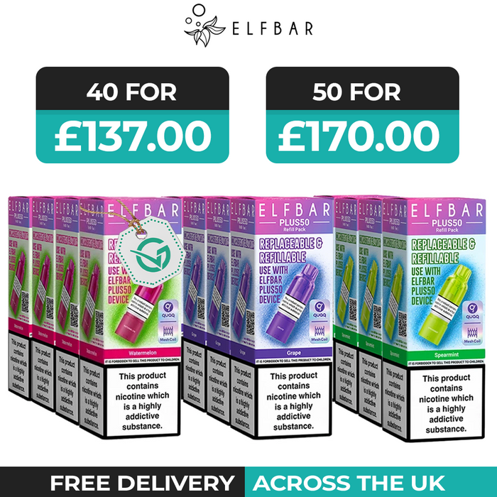 Elf Bar Plus 50 Box of 5 & 10