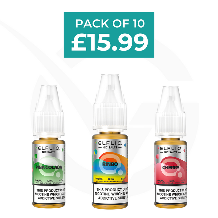 Elf bar Elfliq 10ml Nic Salt E-Liquids - Pack of 10