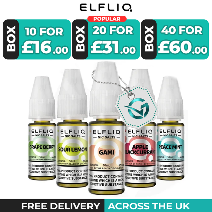Elf bar Elfliq Nic Salt E-Liquids Box of 10 & 20
