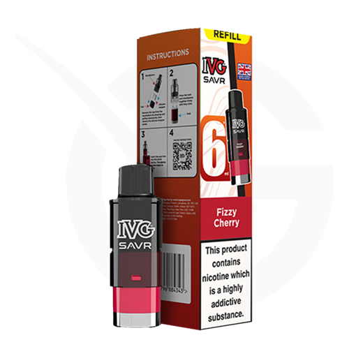 Fizzy Cherry Prefilled Pods by IVG SAVR + Refill Containers