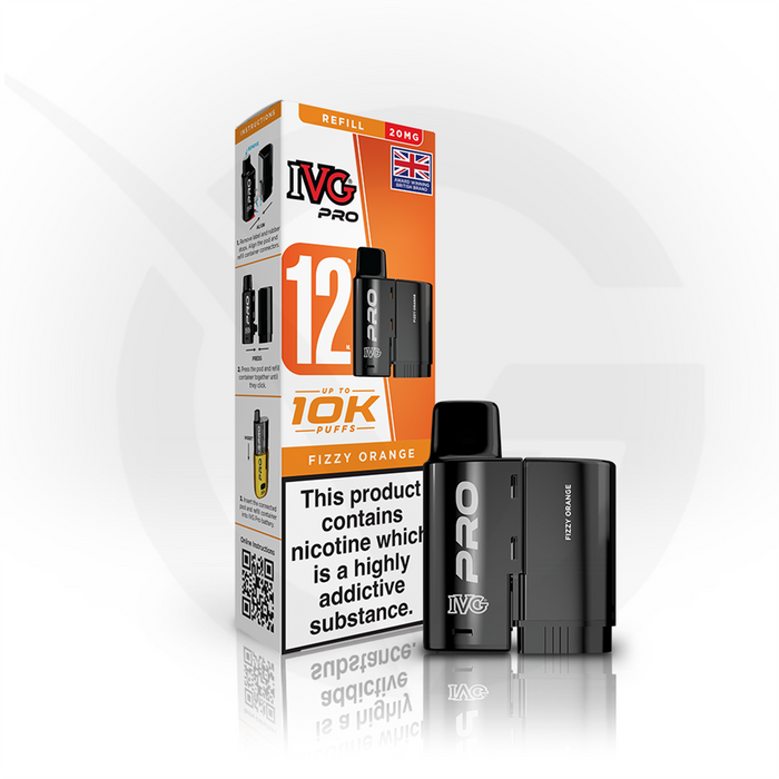 Fizzy Orange Prefilled Pods By IVG Pro + Refill Containers