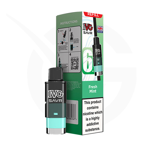 Fresh Mint Prefilled Pods by IVG SAVR + Refill Containers