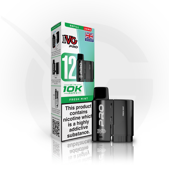 Fresh Mint Prefilled Pods By IVG Pro + Refill Containers