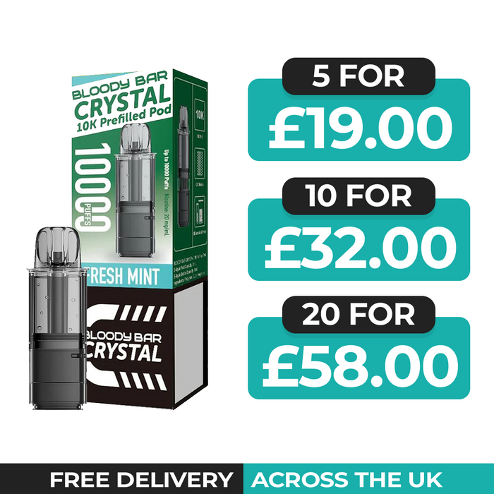 Bloody Bar Crystal 10k Fresh Mint Refill Pods