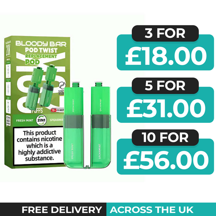 Bloody Bar Ultra Twist 20k Fresh Mint & Spearmint Refill Pods