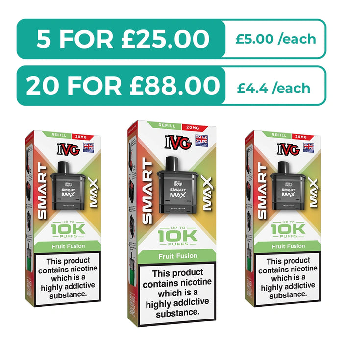 Fruit Fusion Prefilled Pods By IVG Smart Max + Refill Containers