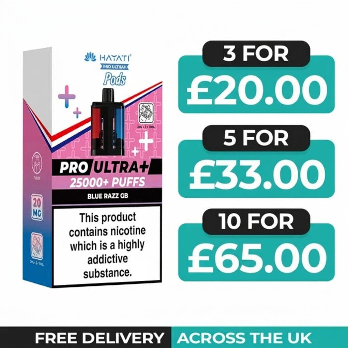 Hayati Pro Ultra Plus 25000 Blue Razz GB Refill Pods