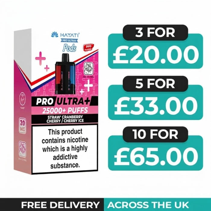 Straw Cranberry Cherry & Cherry Ice Hayati Pro Ultra Plus 25000 Refill Pods