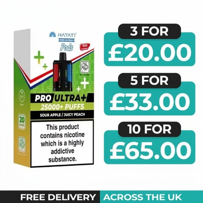 Hayati Pro Ultra Plus 25000 Sour Apple & Juicy Peach Refill Pods