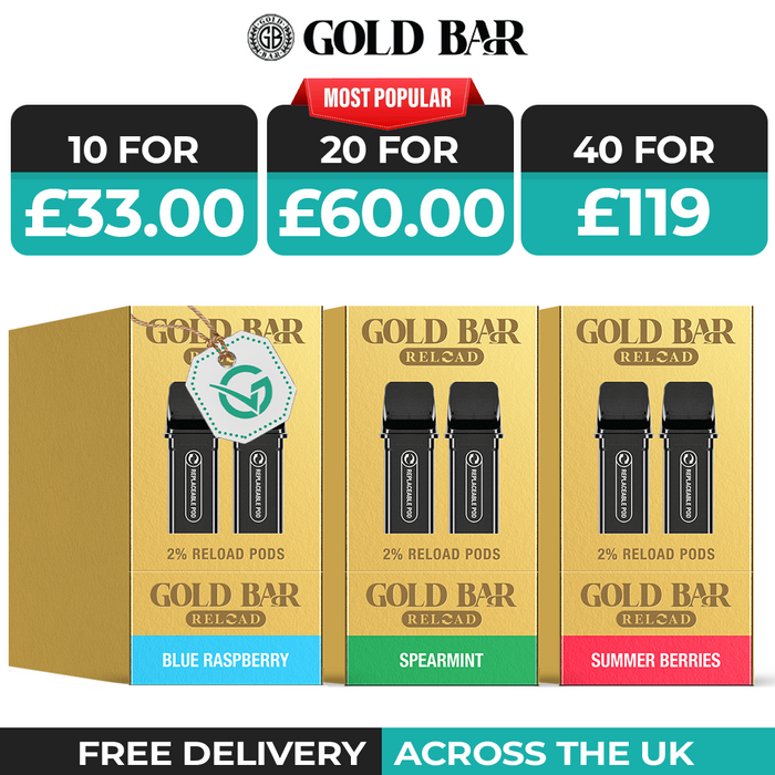Gold Bar Vape Box of 10 & 20