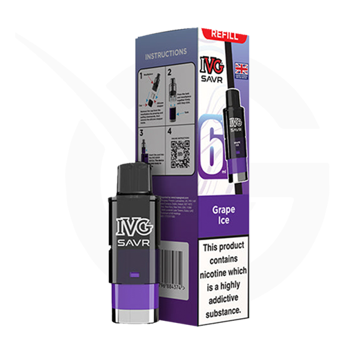 Grape Ice Prefilled Pods By IVG SAVR + Refill Containers