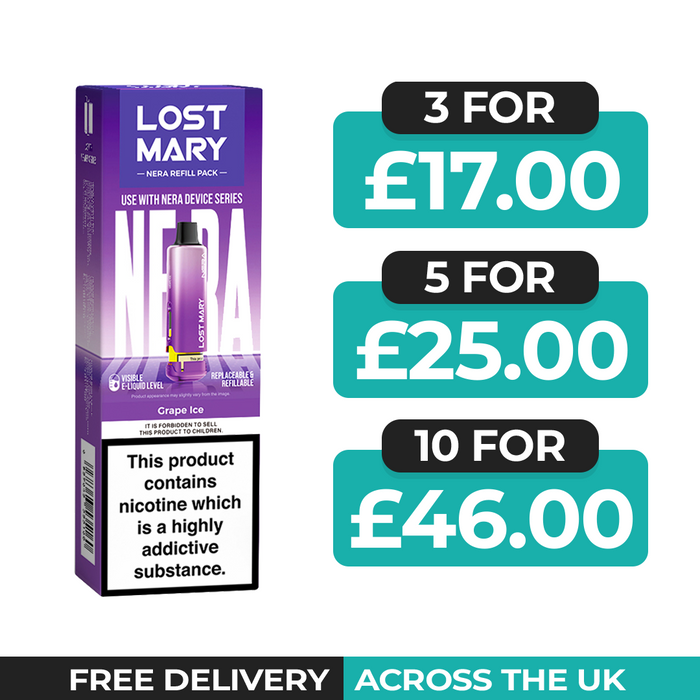 Grape Ice Prefilled Pods by Lost Mary Nera15k + Refill Container