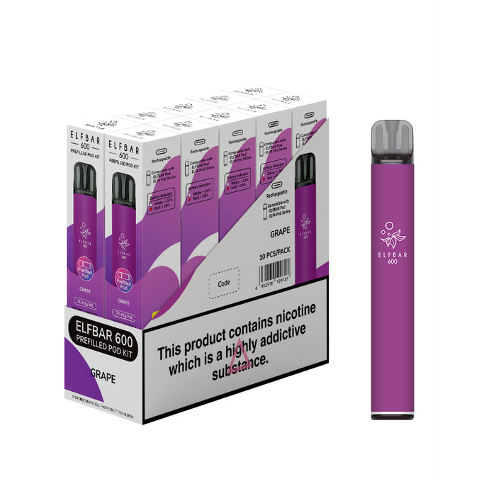 Elf Bar 600 Prefilled Pod Kit - Box of 10