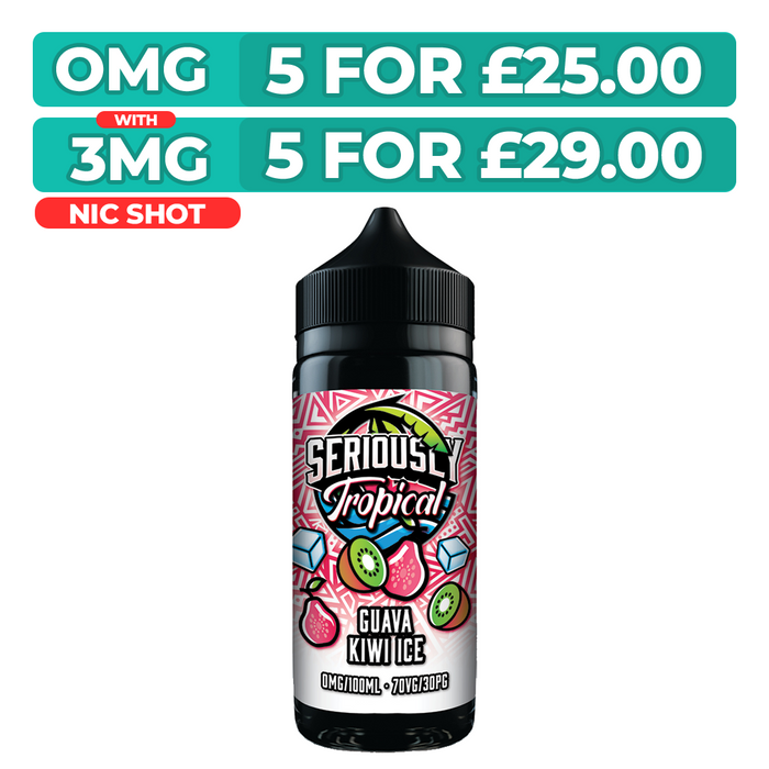 Seriously Tropical Guava Kiwi Ice 100ml Shortfill E-Liquid