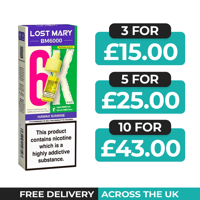 Lost Mary BM6000 Hawaii Sunrise Prefilled Refill Pods