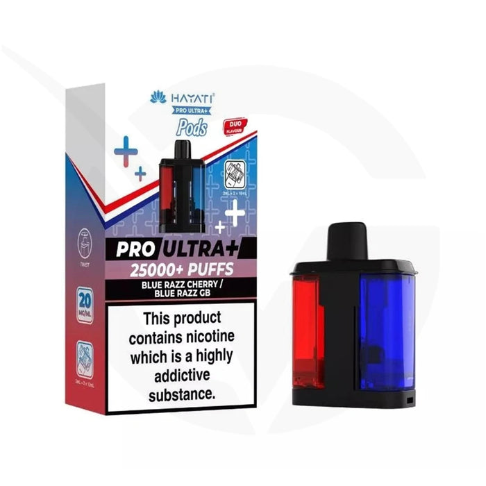 Hayati Pro Ultra Plus 25000 Blue Razz Cherry & Blue Razz GB Refill Pods