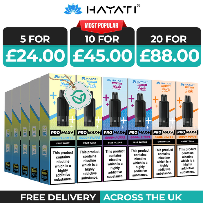 Hayati Pro Max Plus 6000 Pods - Bulk Buy Box of 5 & 10
