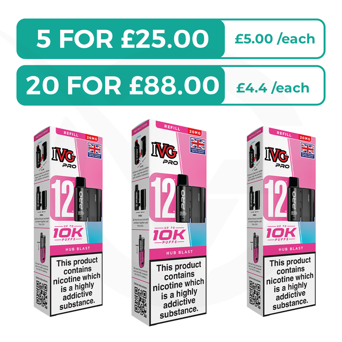 Hub Blast Prefilled Pods By IVG Pro + Refill Containers