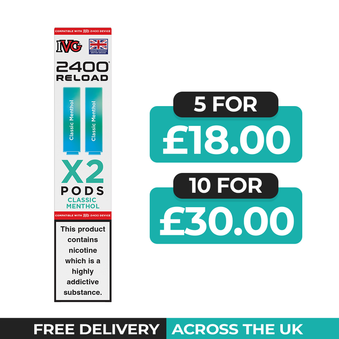 Classic Menthol 2-in-1 Prefilled Pods By IVG 2400 Reload