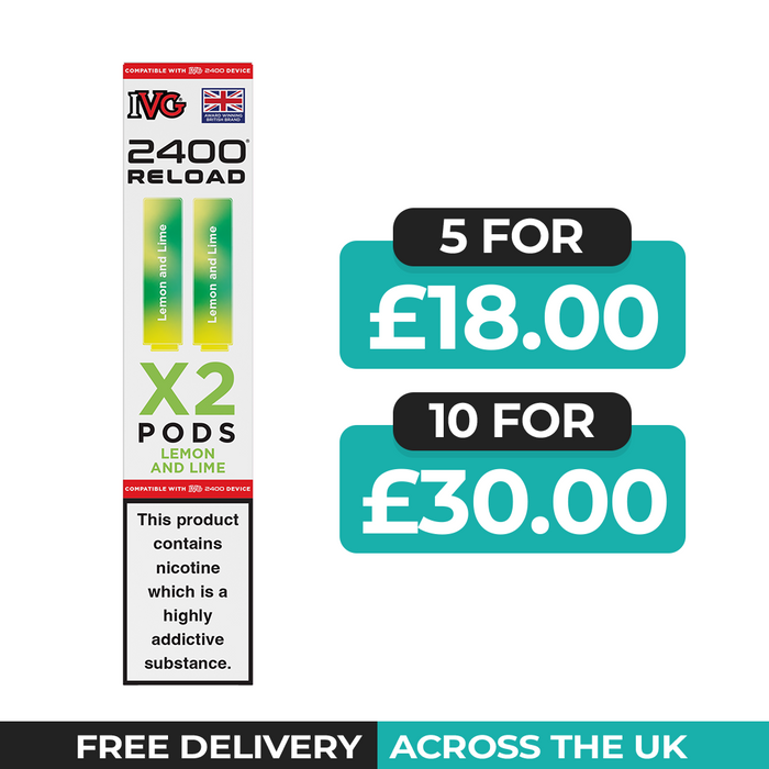 Lemon Lime 2-in-1 Prefilled Pods By IVG 2400 Reload