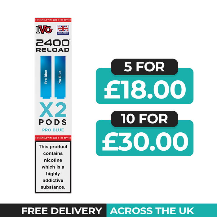 Pro Blue 2-in-1 Prefilled Pods By IVG 2400 Reload