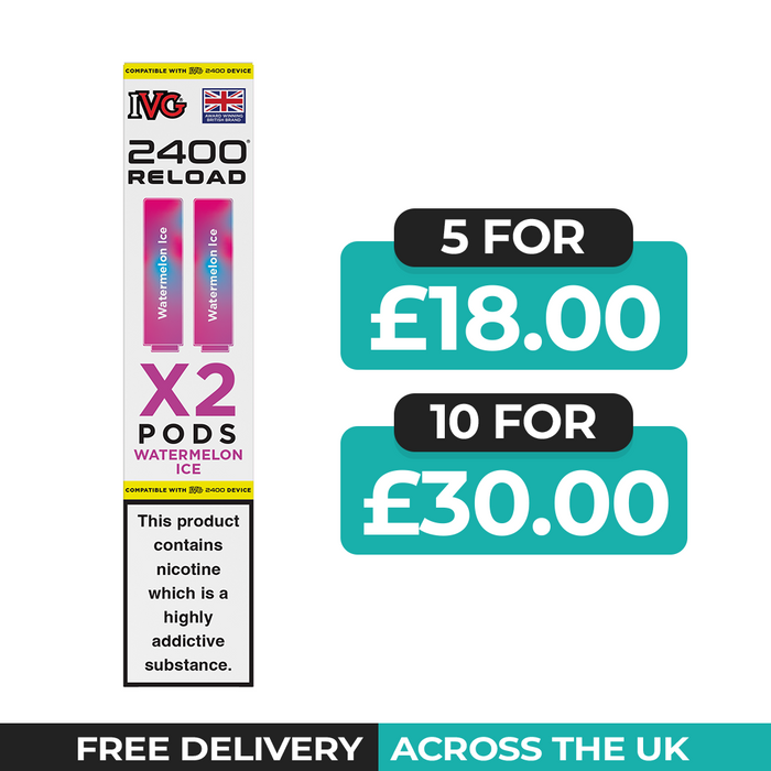 Watermelon Ice 2-in-1 Prefilled Pods By IVG 2400 Reload