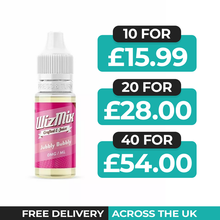 Wizmix Jubbly Bubbly 10ml E-Liquid - Pack of 10, 20 & 40