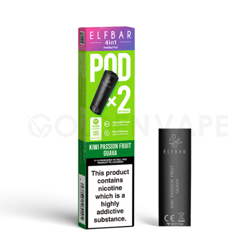 Kiwi Passion Fruit Guava 4 in 1 Prefilled Pods By Elf Bar