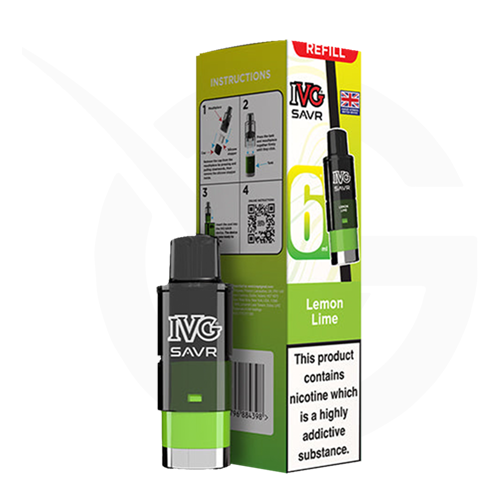 Lemon Lime Prefilled Pods by IVG SAVR + Refill Containers