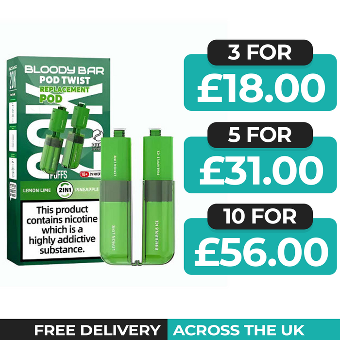 Bloody Bar Ultra Twist 20k Lemon Lime & Pineapple Ice Refill Pods