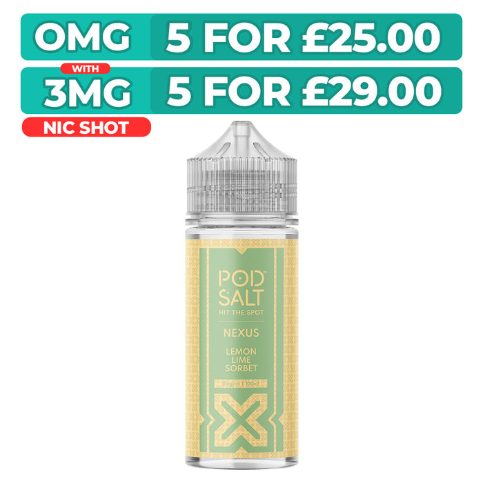 Lemon Lime Sorbet 100ml Shortfill E-Liquid By Pod Salt Nexus