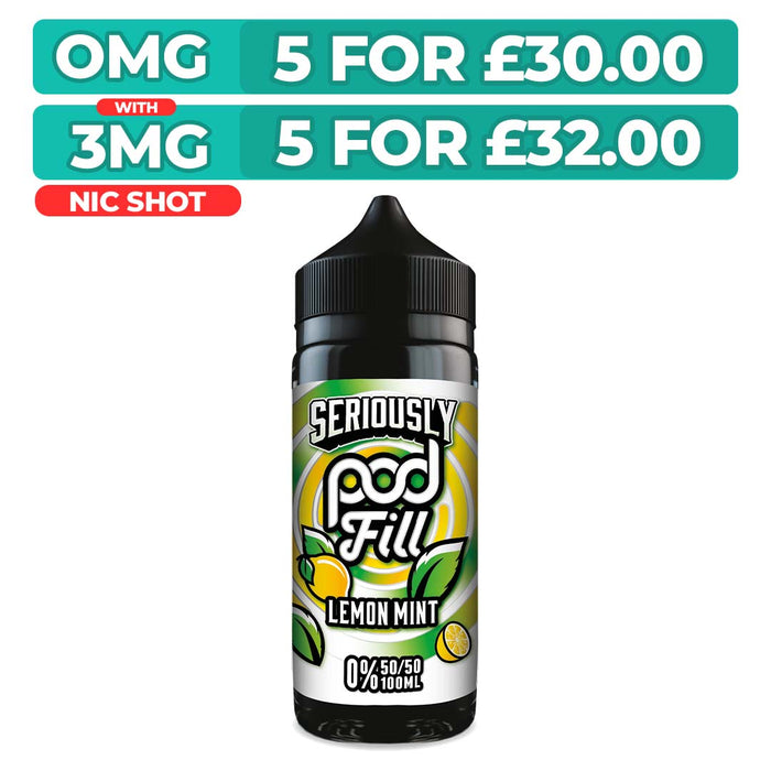 Doozy Seriously Pod Fill Lemon Mint 100ml Shortfill E-Liquid