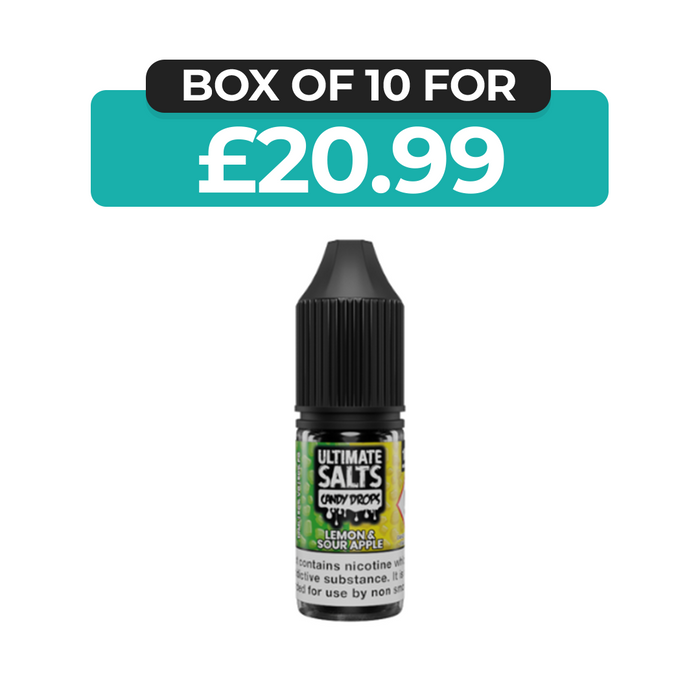 Lemon & Sour Apple Candy Drops 10ml Nic Salt E-Liquid by Ultimate Juice