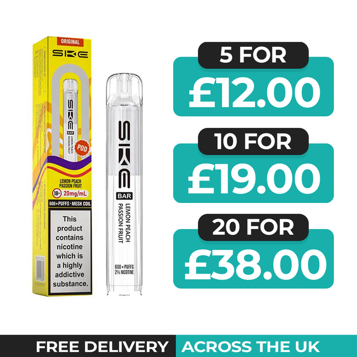 SKE Bar 600 Pods Lemon Peach Passion Fruit
