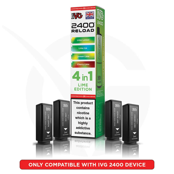 Lime Edition IVG 2400 4-in-1 Reload Prefilled Pods