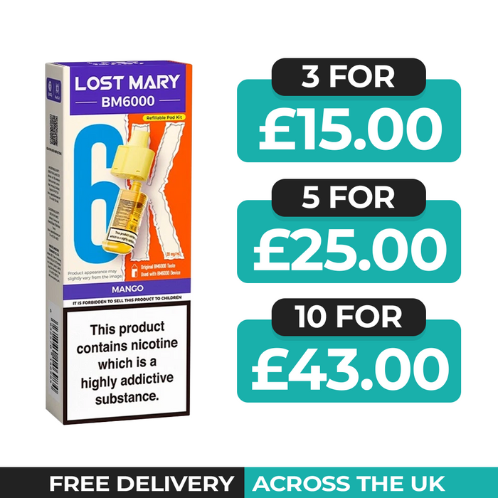 Lost Mary BM6000 Mango Prefilled Refill Pods