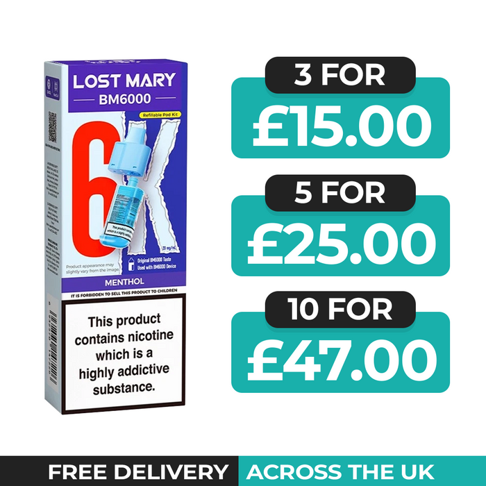 Lost Mary BM6000 Menthol Prefilled Refill Pods