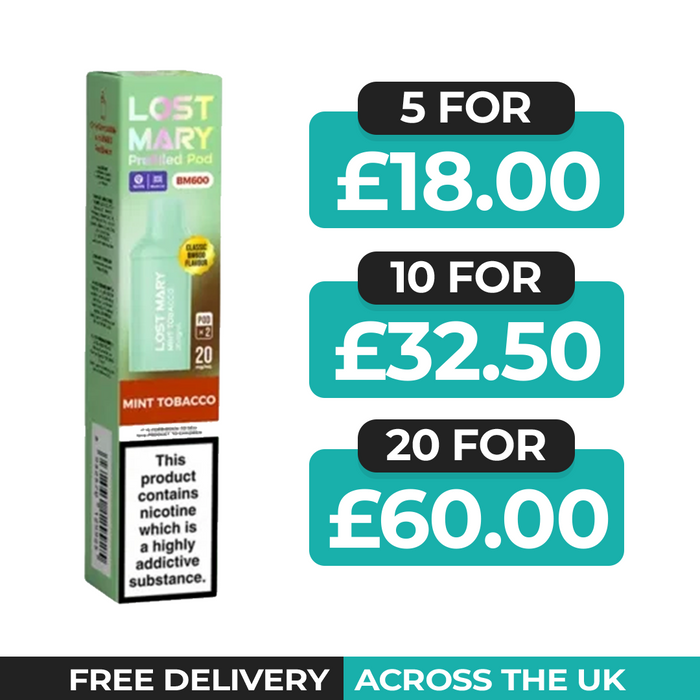 Lost Mary BM600 Mint Tobacco Prefilled Refill Pods