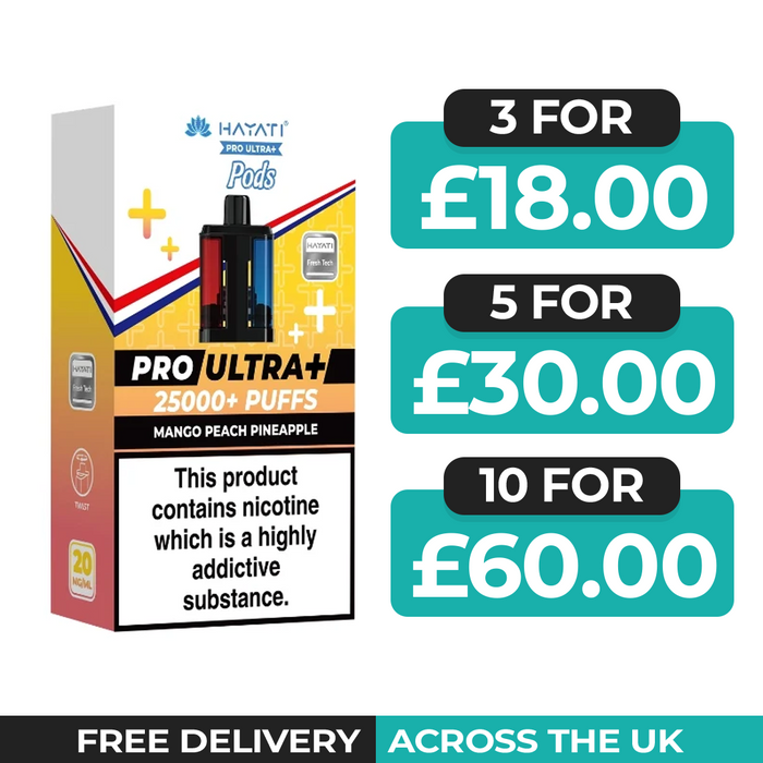 Hayati Pro Ultra Plus 25000 Mango Peach Pineapple Refill Pods