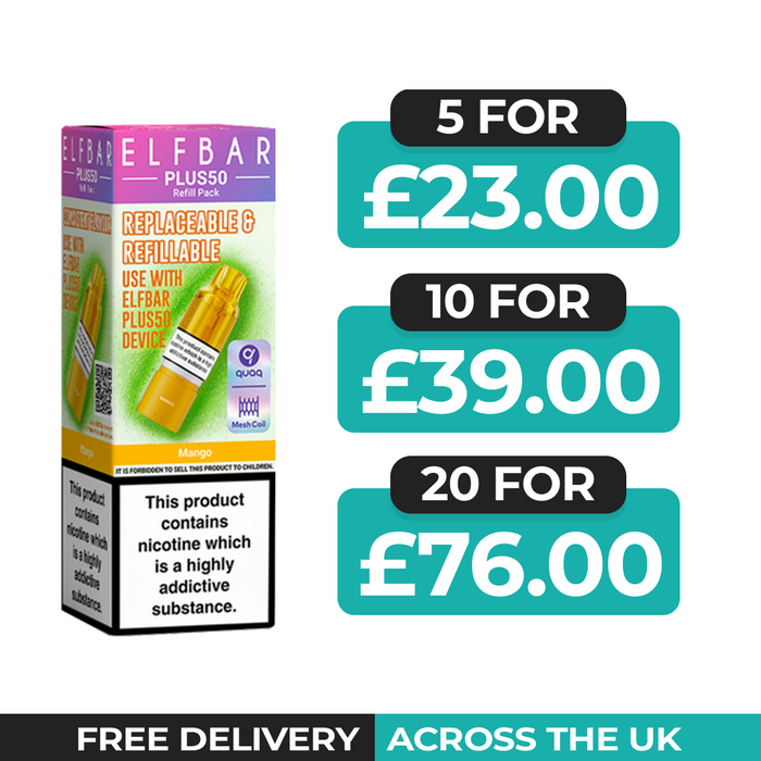 Elf Bar Plus 50 Mango Refill Pods