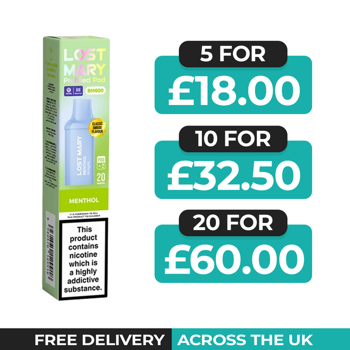Lost Mary BM600 Menthol Prefilled Refill Pods