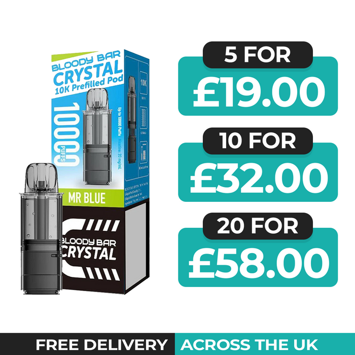 Bloody Bar Crystal 10k Mr Blue Refill Pods